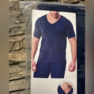 Comfneat Men’s V Neck T Shirt Sz Large Blue 3 Pack NEW Soft Touch